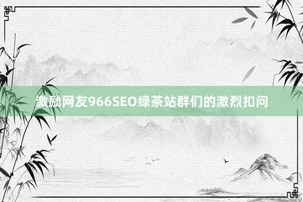 激励网友966SEO绿茶站群们的激烈扣问