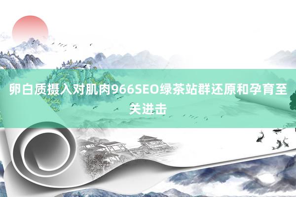 卵白质摄入对肌肉966SEO绿茶站群还原和孕育至关进击